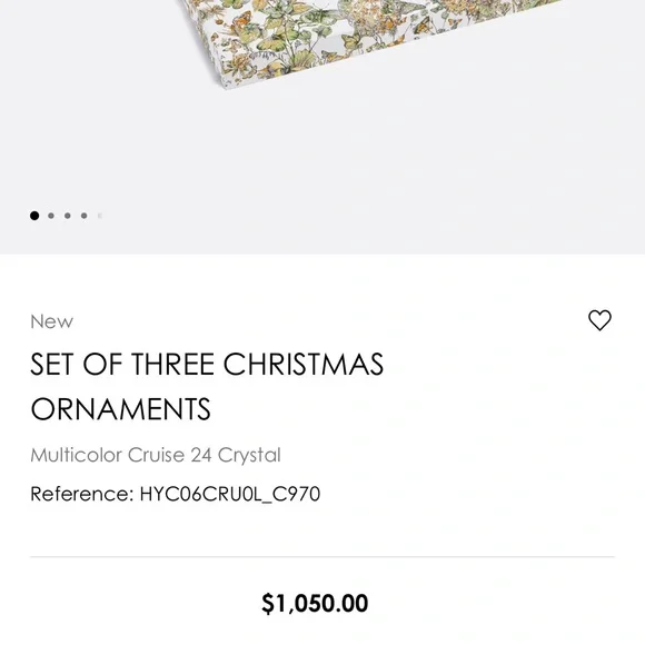 RARE DIOR set of 8 ornaments | holiday | christmas ornaments BNIB - Picture 9 of 9